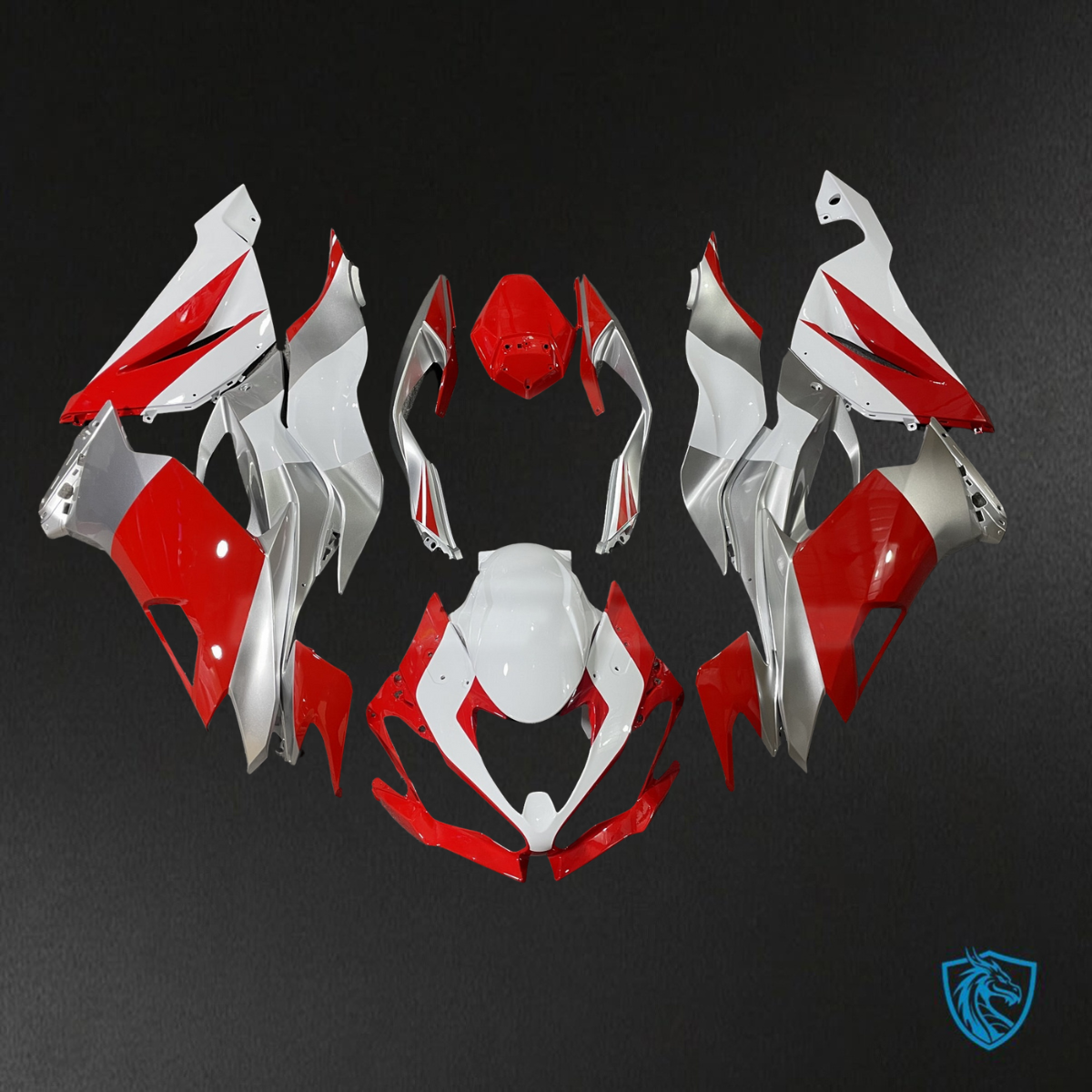 Kawasaki ZX6R (2019-2023) Red, White & Silver - Custom ABS Fairing Kit