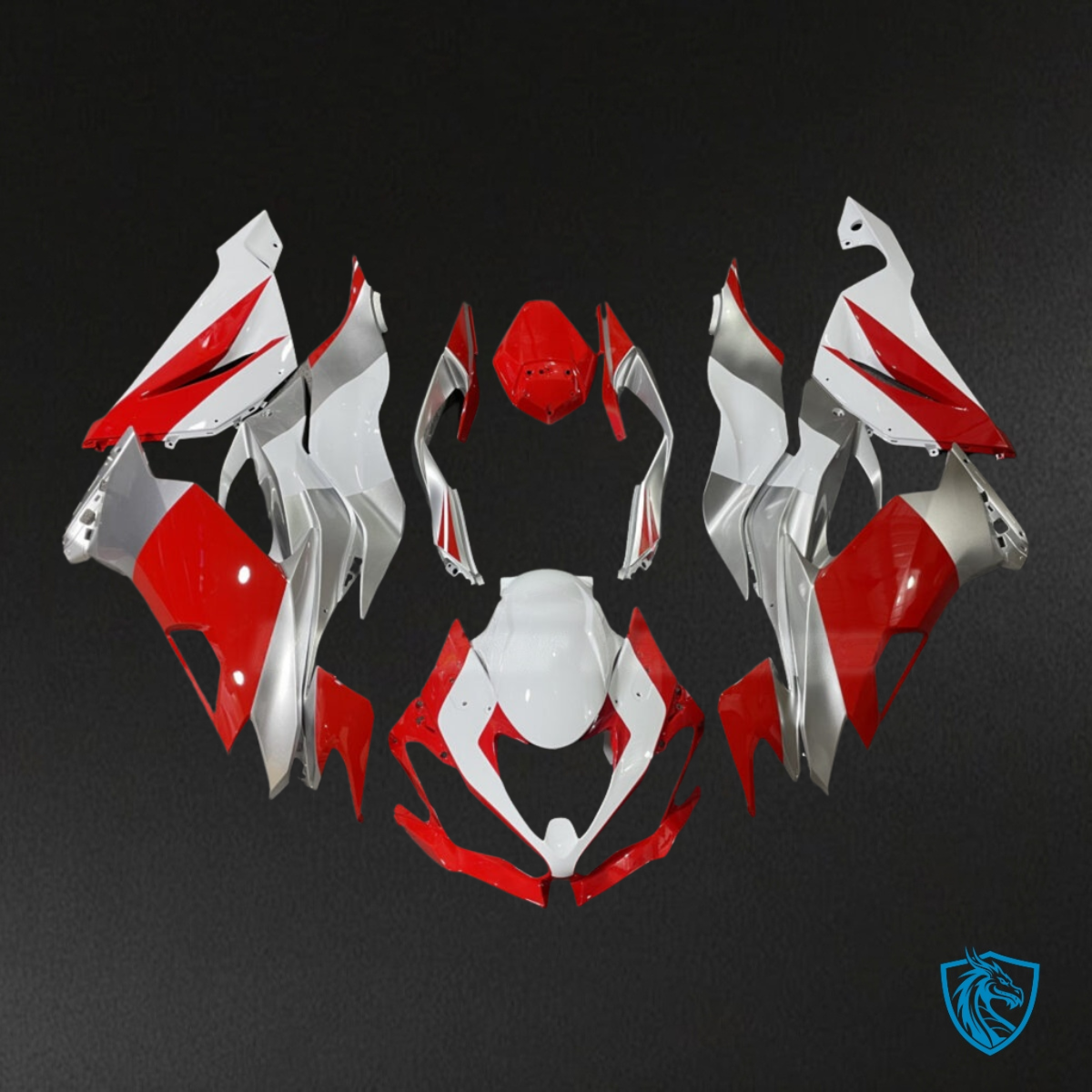 Kawasaki ZX6R (2019-2023) Red, White & Silver Fairing Kit | ABS Bodywork