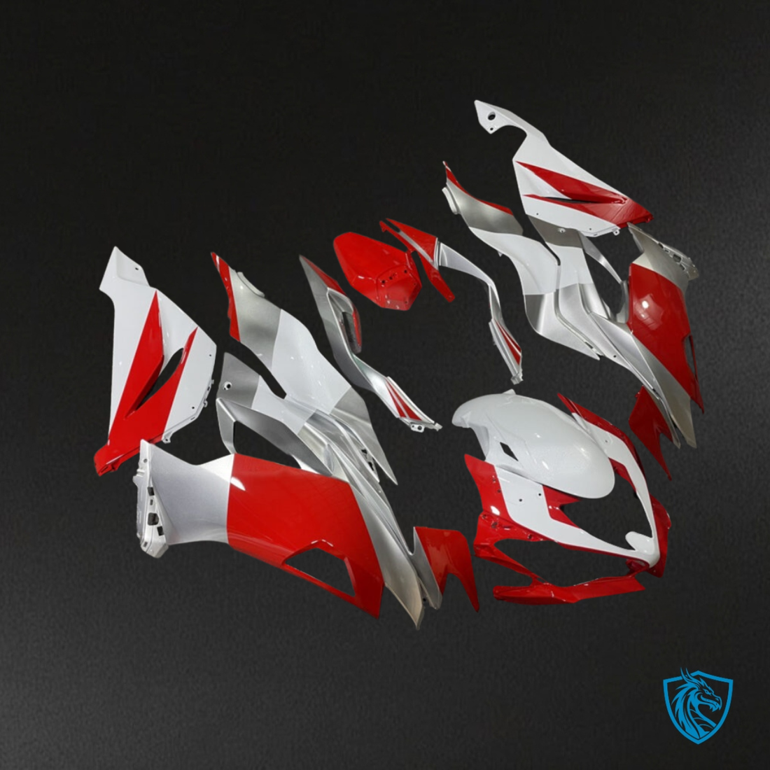 Kawasaki ZX6R (2019-2023) Red, White & Silver Fairing Kit | ABS Bodywork