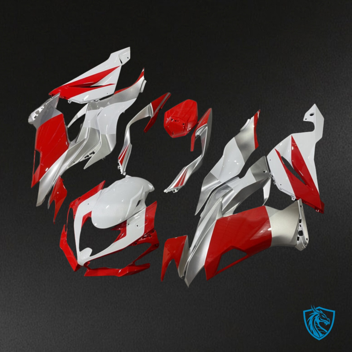 Kawasaki ZX6R (2019-2023) Red, White & Silver Fairing Kit | ABS Bodywork
