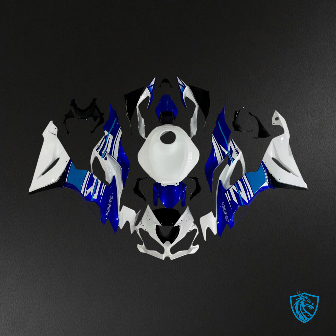 Kawasaki ZX6R (2019-2023) White & Blue - Fairing Kit