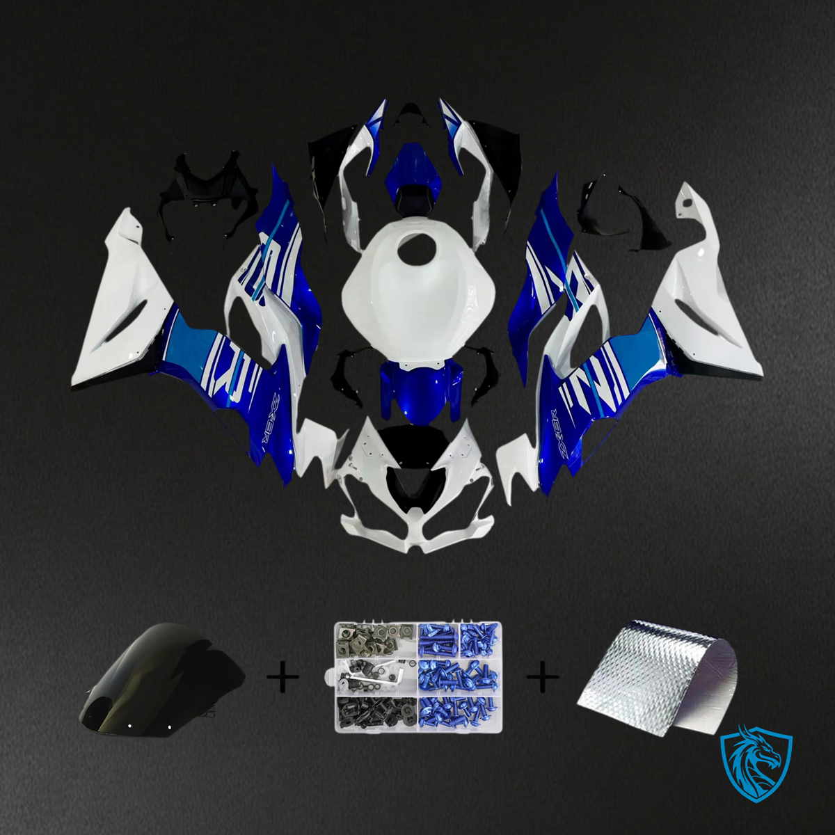 Kawasaki ZX6R (2019-2023) White & Blue - Fairing Kit