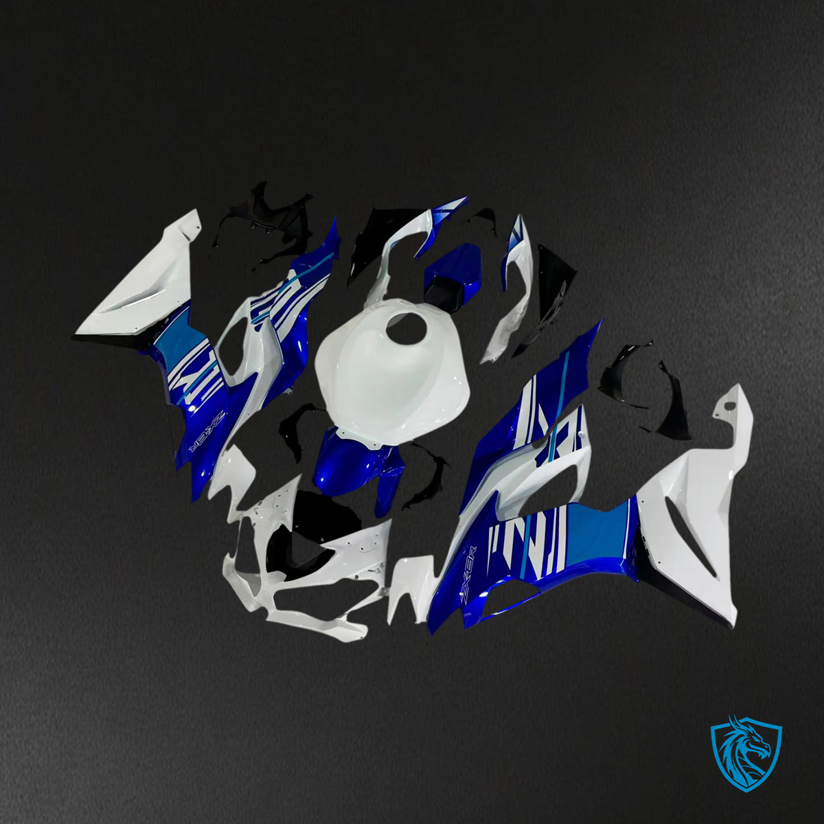 Kawasaki ZX6R (2019-2023) White & Blue - Fairing Kit