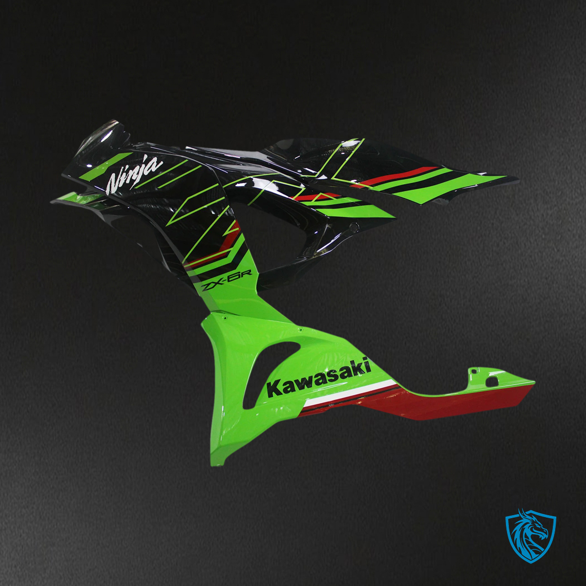Kawasaki ZX6R (2024-2025) Black & Green - Fairing Kit