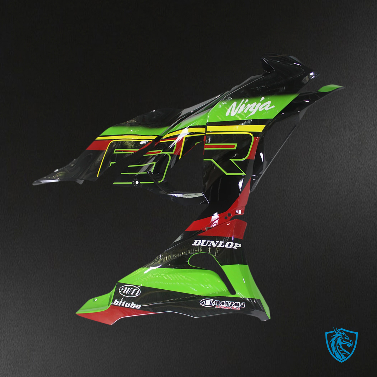 Kawasaki ZX6R (2024-2025) Black, Green & Red - Fairing Kit