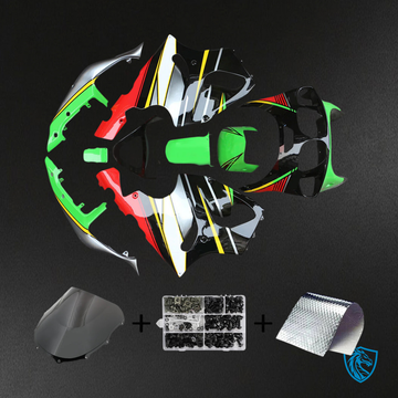 Kawasaki ZX7R (1996-2003) Black, Red & Green - Fairing Kit
