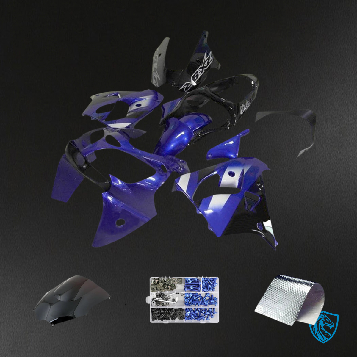 Kawasaki ZX9R (2000-2001) Black & Blue - Fairing Kit