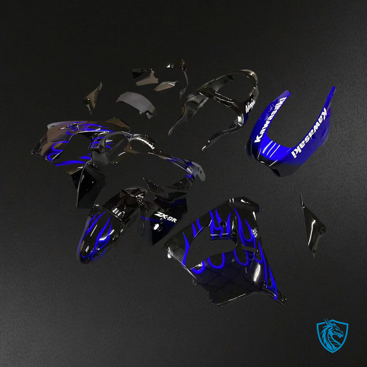 Kawasaki ZX9R (2000-2001) Blue & Black - Fairing Kit