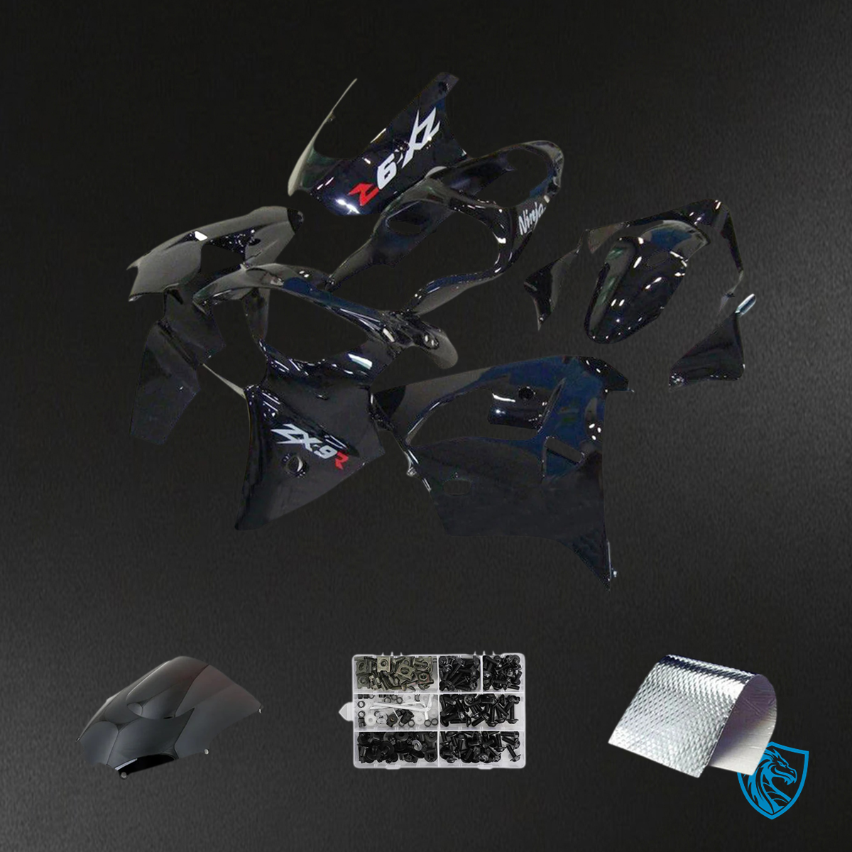 Kawasaki ZX9R (2000-2001) Black - Fairing Kit