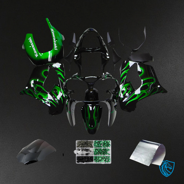 Kawasaki ZX9R (2000-2001) Black & Green - Fairing Kit