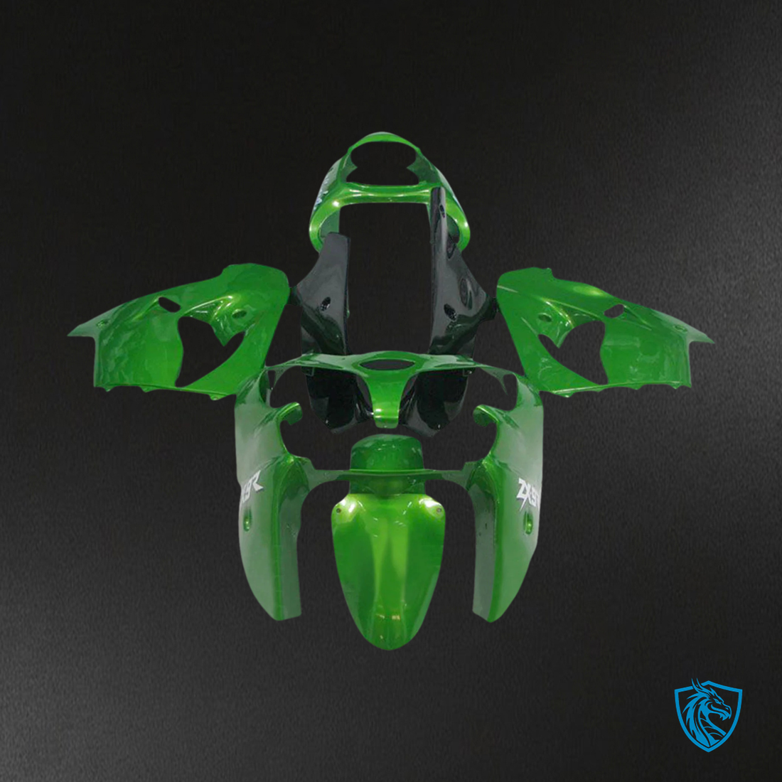 Kawasaki ZX9R (2000-2001) Black & Green - Fairing Kit