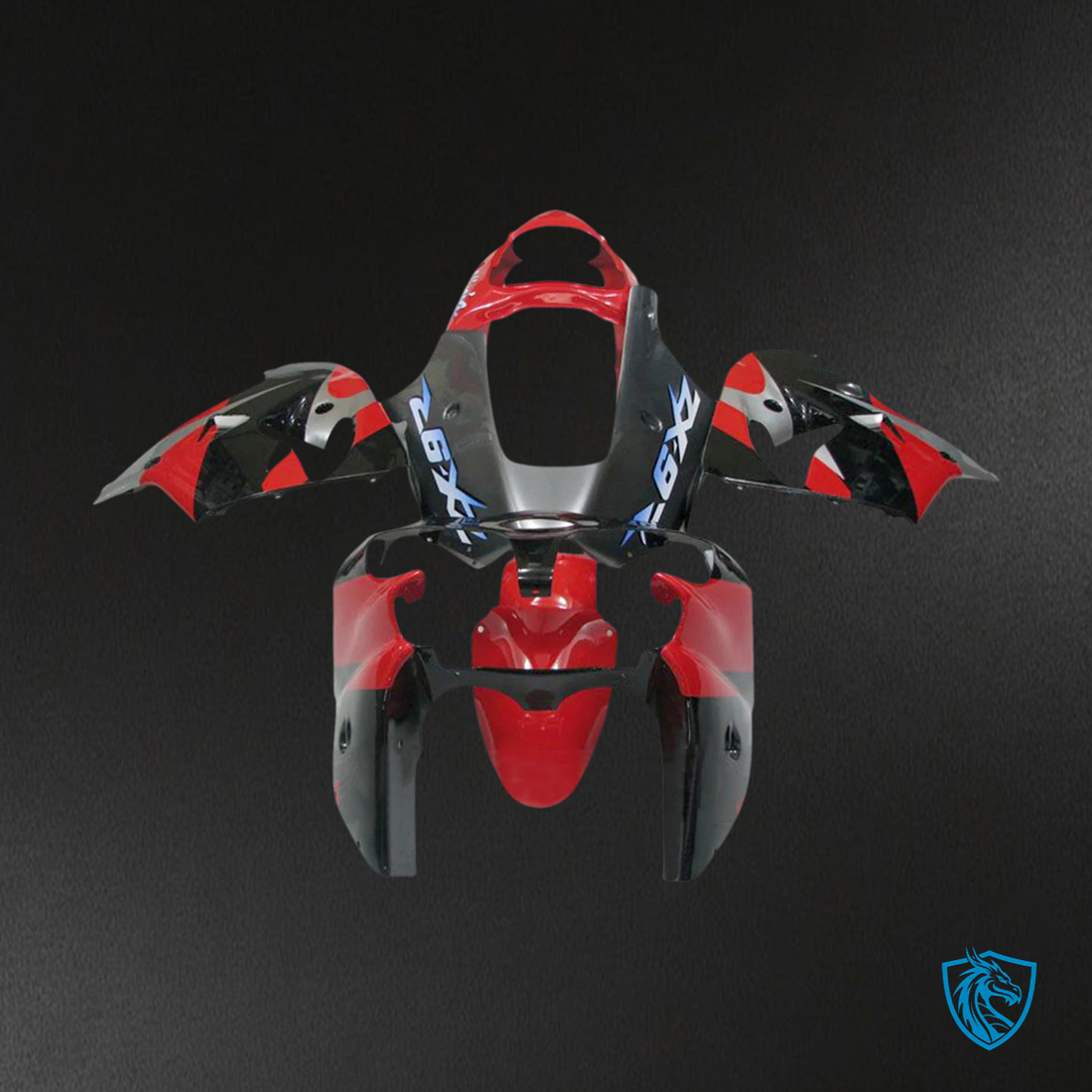 Kawasaki ZX9R (2000-2001) Black & Red - Fairing Kit