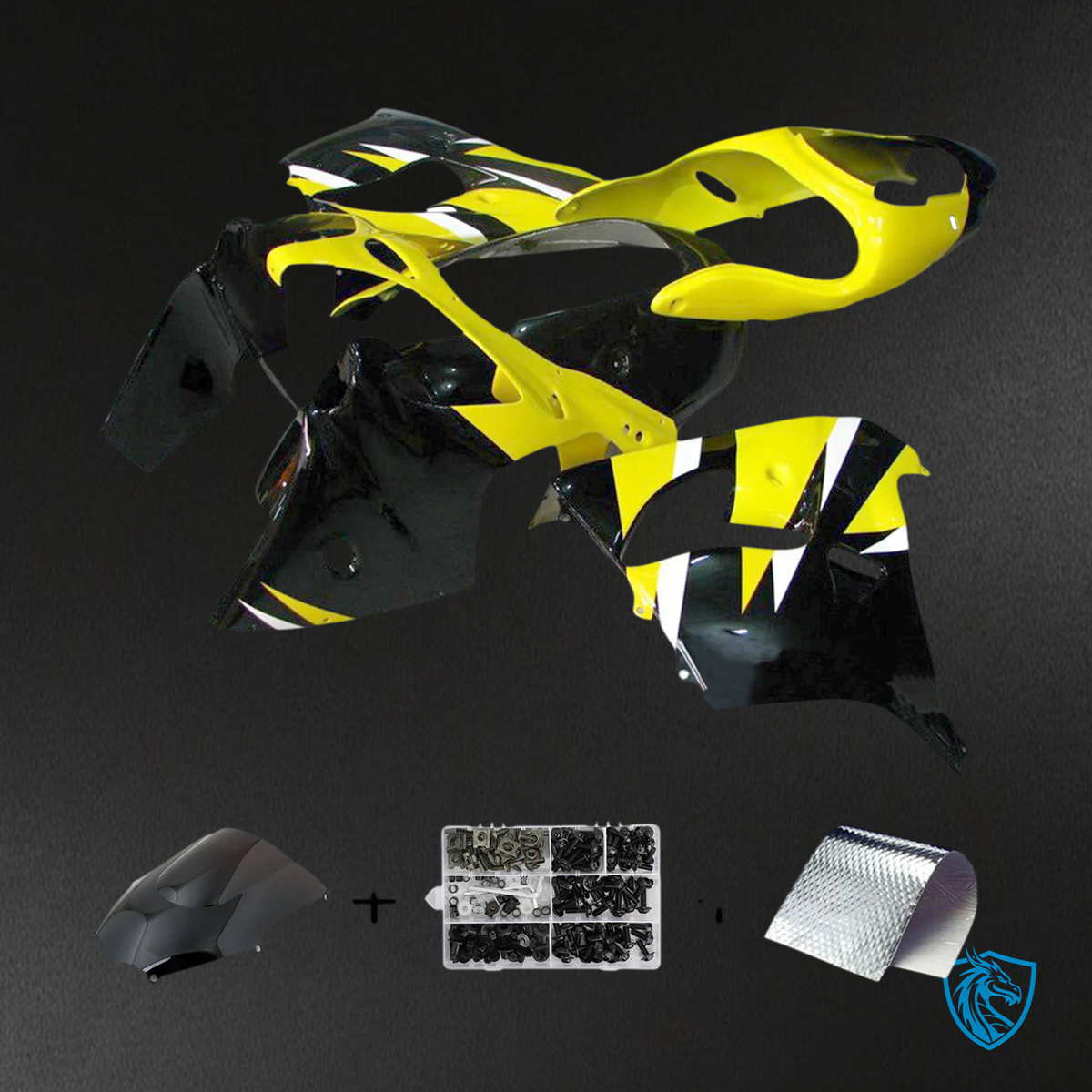 Kawasaki ZX9R (2000-2001) Black & Yellow - Fairing Kit
