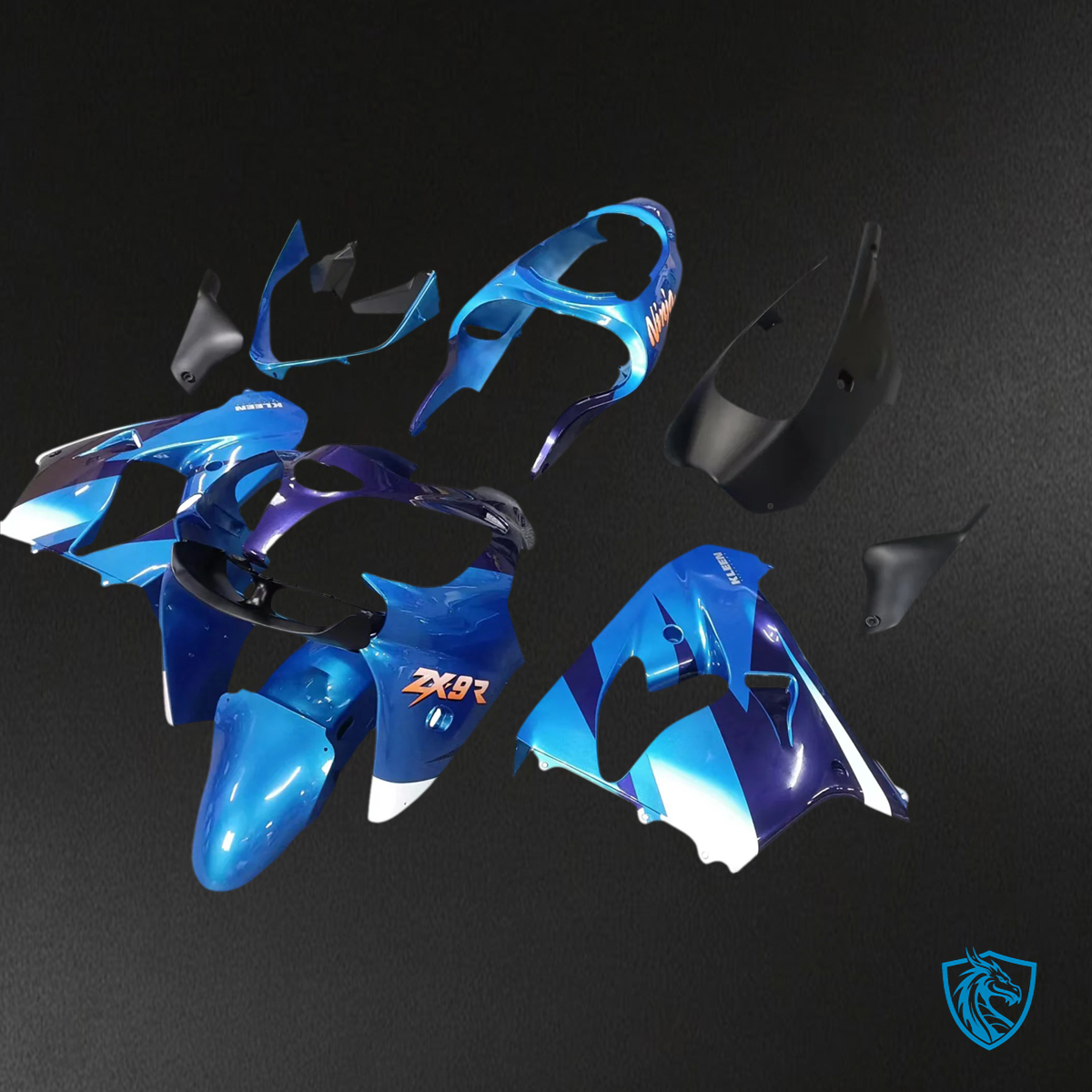 Kawasaki ZX9R (2000-2001) Blue & Black - Fairing Kit