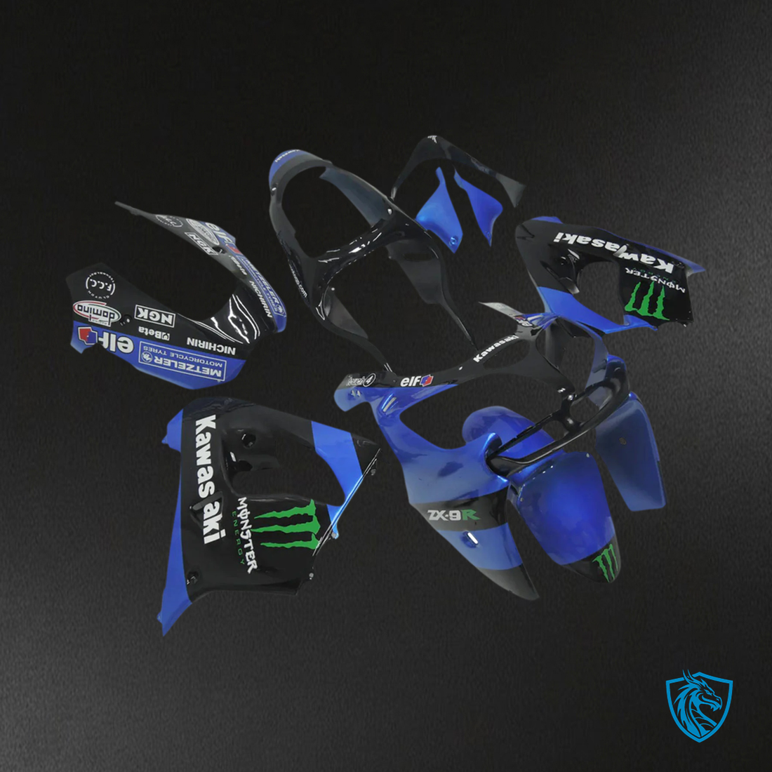 Kawasaki ZX9R (2000-2001) Blue & Black - Fairing Kit