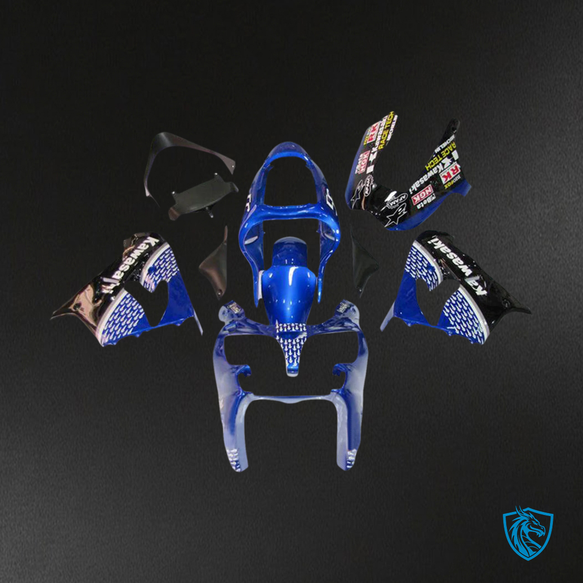 Kawasaki ZX9R (2000-2001) Black & Blue - Fairing Kit