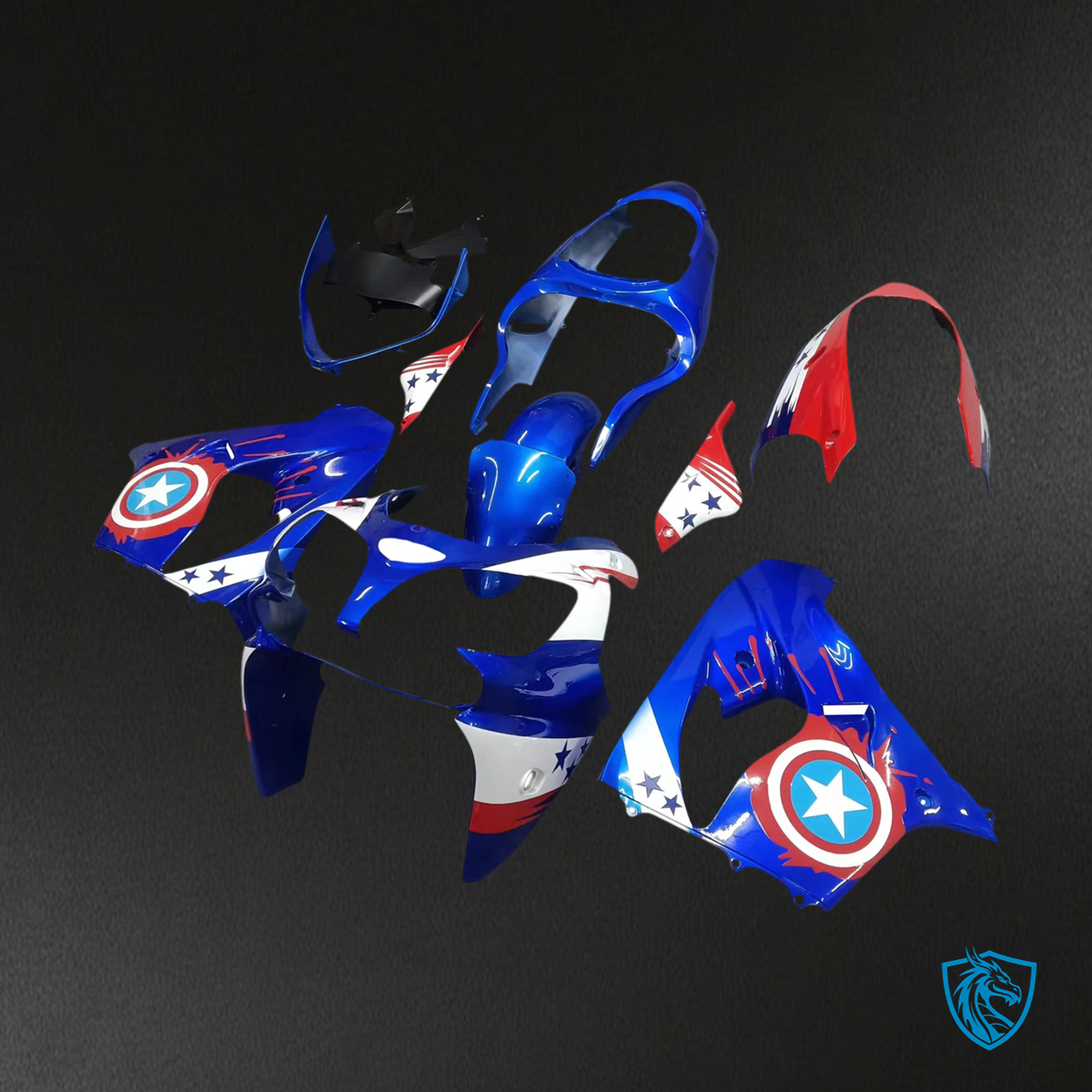 Kawasaki ZX9R (2000-2001) Blue & Red - Fairing Kit