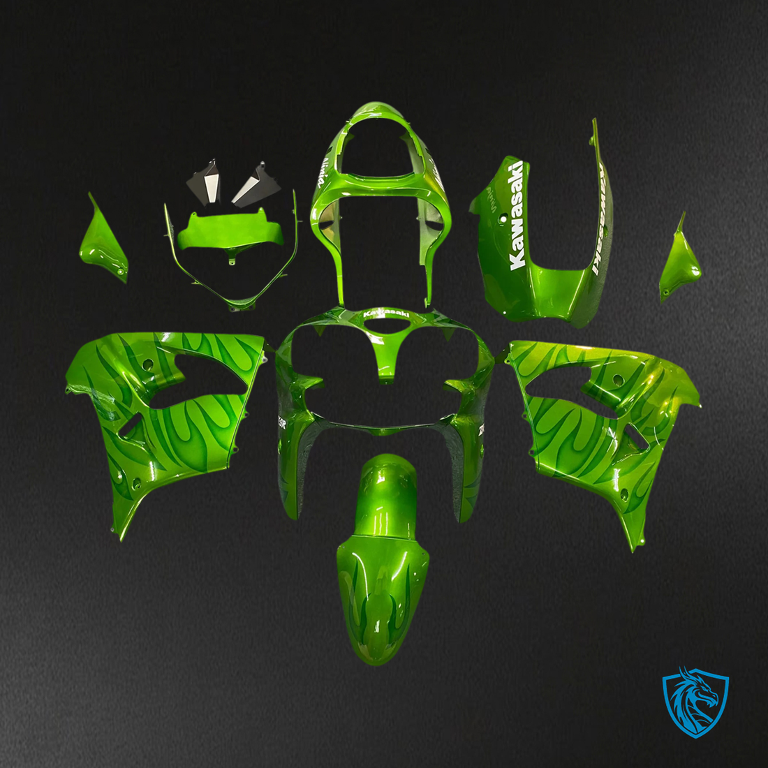 Kawasaki ZX9R (2000-2001) Gloss Green - Fairing Kit