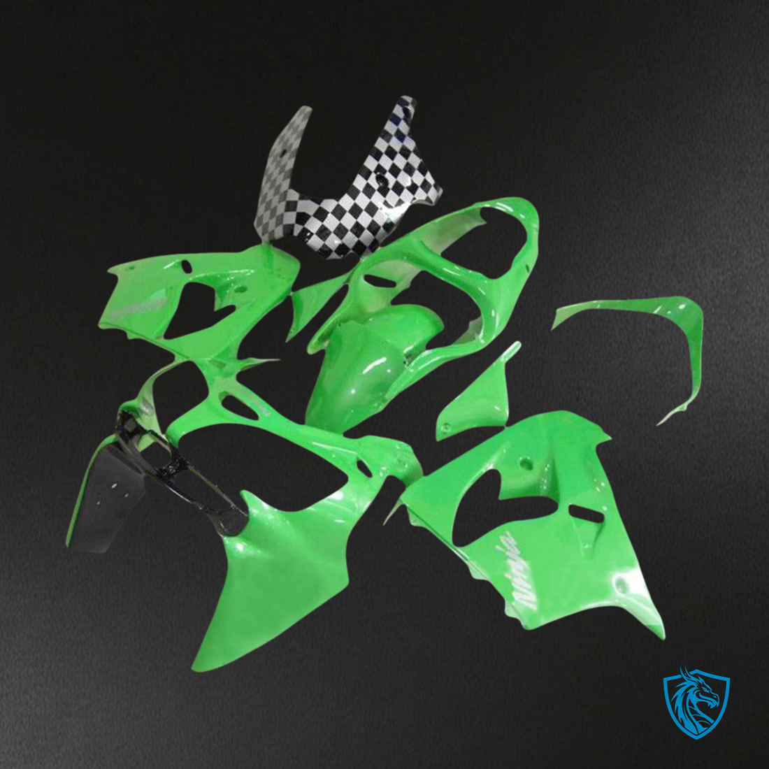 Kawasaki ZX9R (2000-2001) Green & Black - Fairing Kit