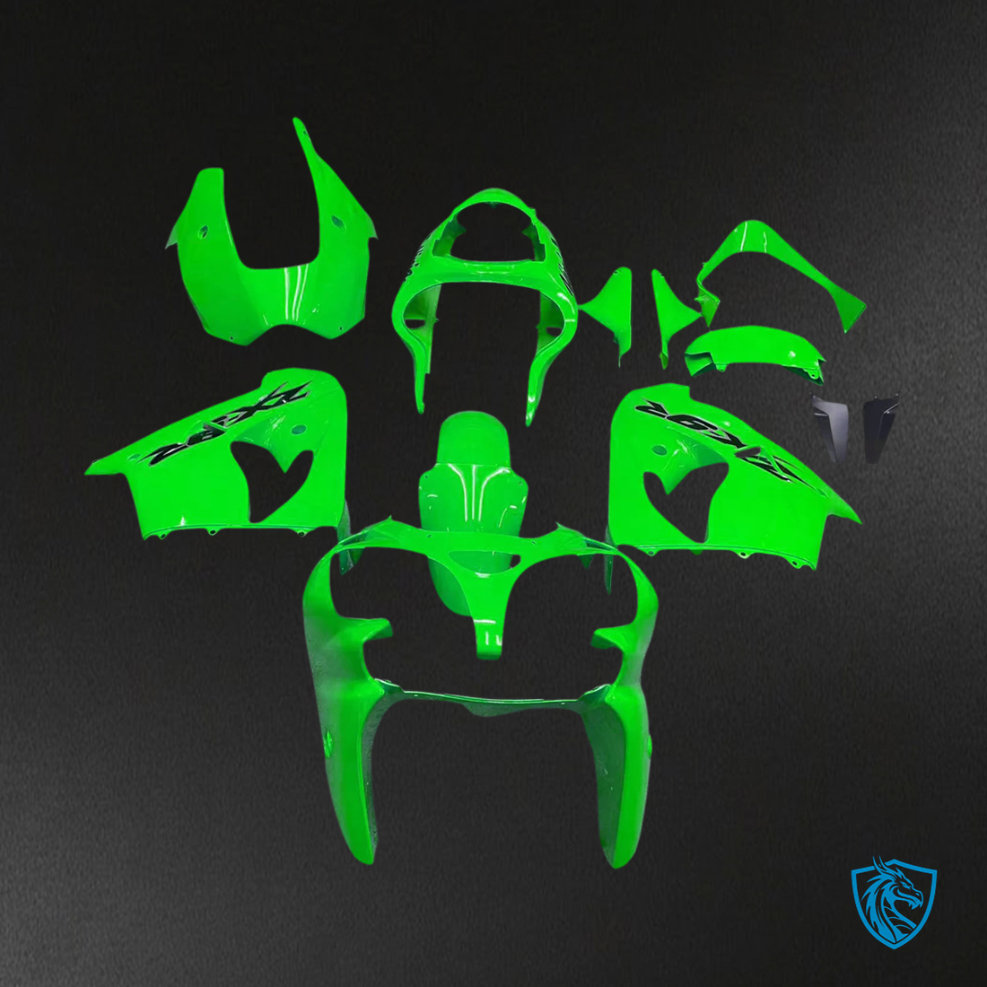 Kawasaki ZX9R (2000-2001) Light Green & Black - Fairing Kit