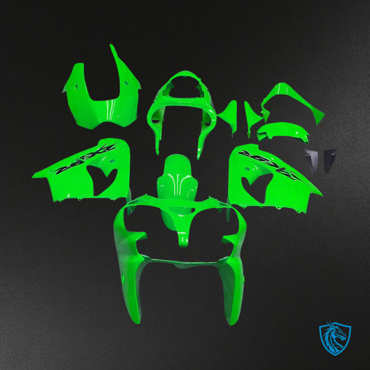 Kawasaki ZX9R (2000-2001) Light Green & Black - Fairing Kit
