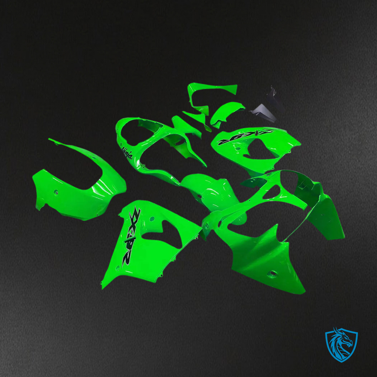 Kawasaki ZX9R (2000-2001) Light Green & Black - Fairing Kit
