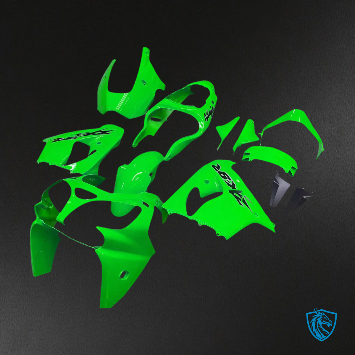 Kawasaki ZX9R (2000-2001) Light Green & Black - Fairing Kit