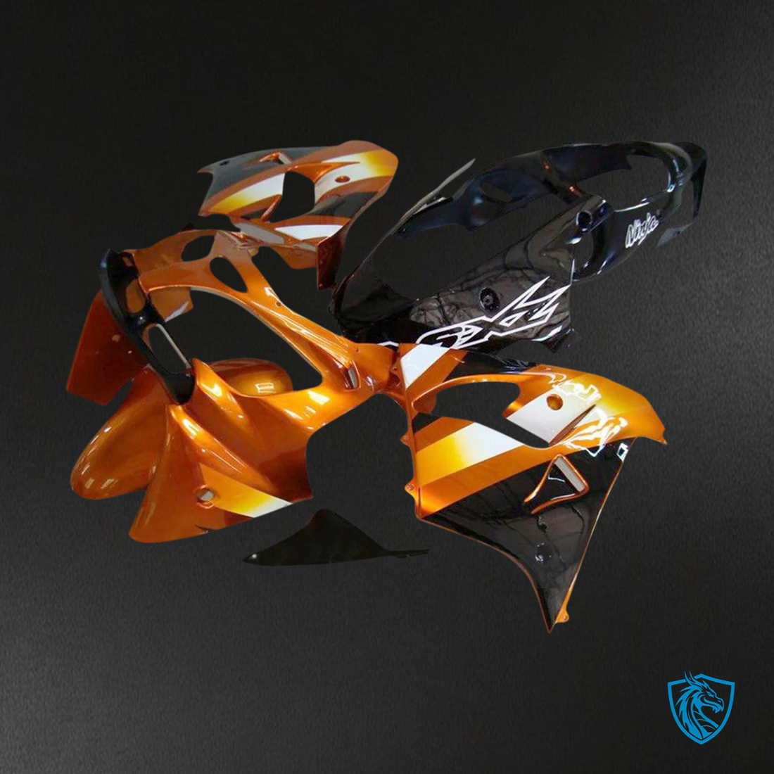 Kawasaki ZX9R (2000-2001) Orange & Black - Fairing Kit