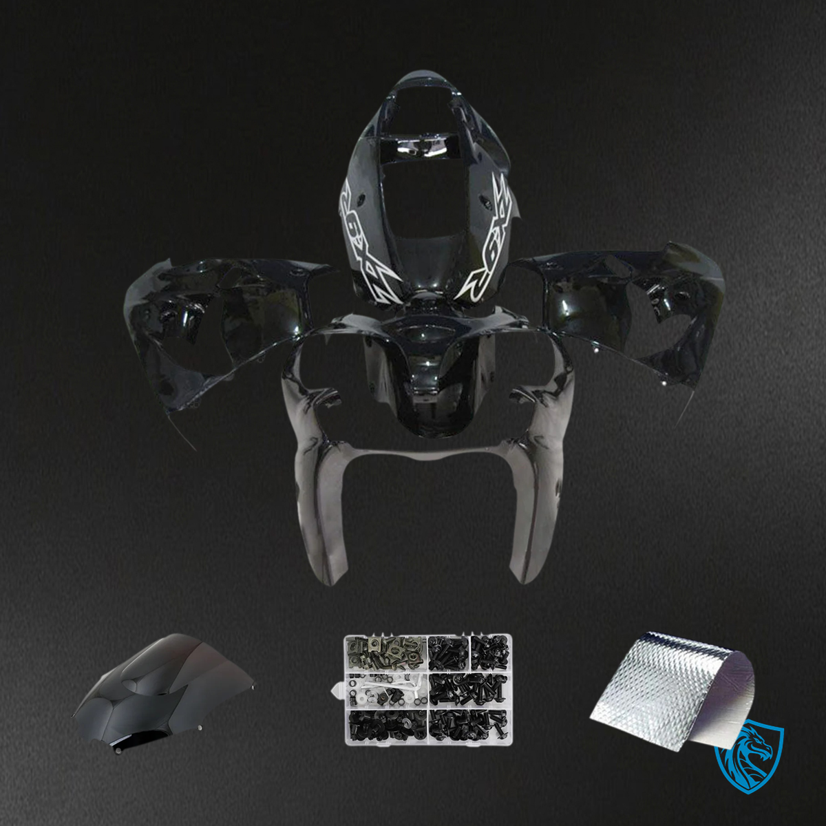Kawasaki ZX9R (2002-2003) Black - Fairing Kit