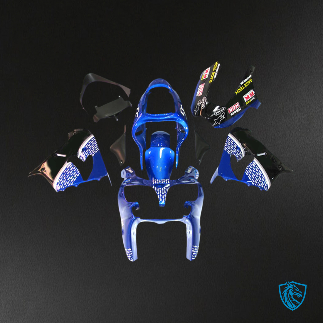 Kawasaki ZX9R (2002-2003) Black & Blue - Fairing Kit