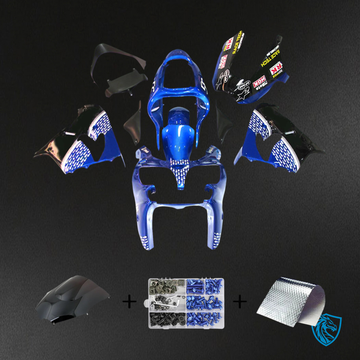 Kawasaki ZX9R (2002-2003) Black & Blue - Fairing Kit