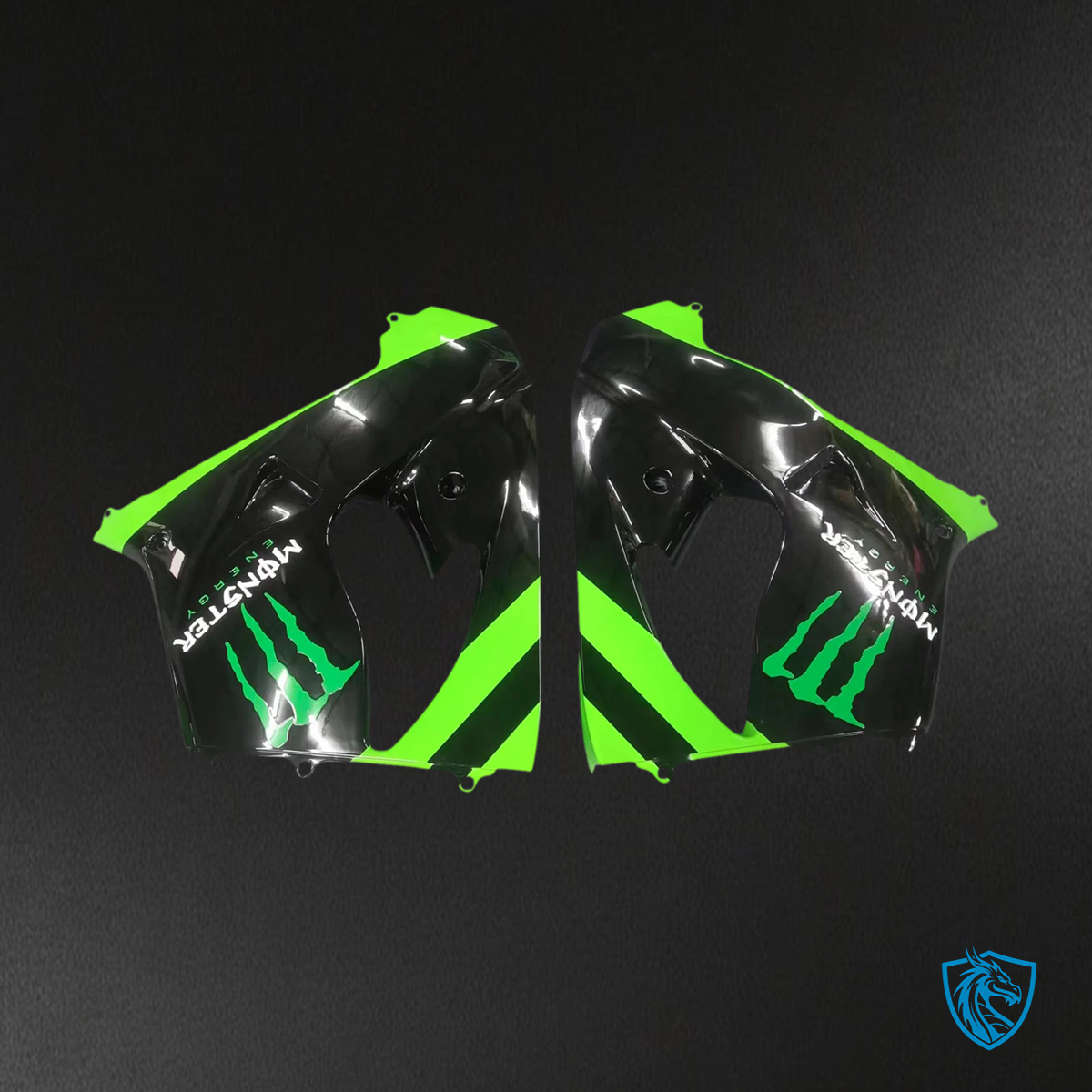 Kawasaki ZX9R (2002-2003) Black & Green Monster - Fairing Kit