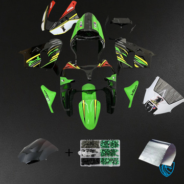 Kawasaki ZX9R (2002-2003) Black & Green - Fairing Kit