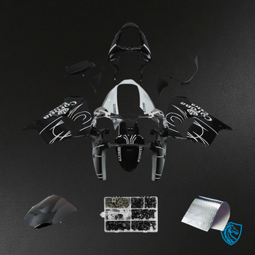 Kawasaki ZX9R (2002-2003) Black & White Stripe - Fairing Kit
