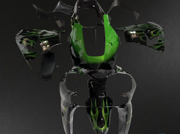 Kawasaki ZX9R (2002-2003) Green & Black Mix - Fairing Kit