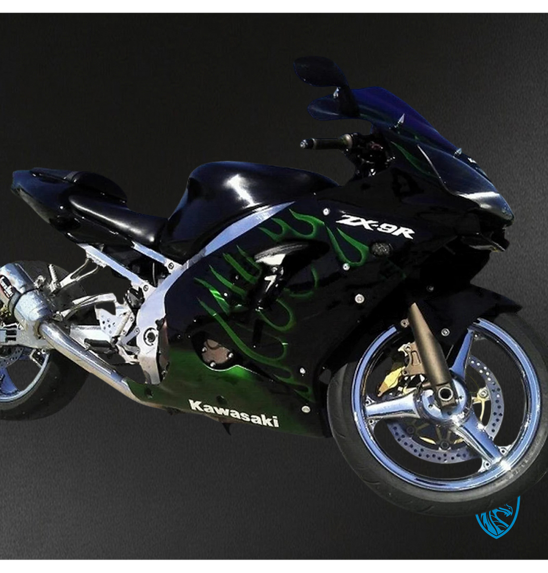 Kawasaki ZX9R (2002-2003) Green & Black Mix - Fairing Kit