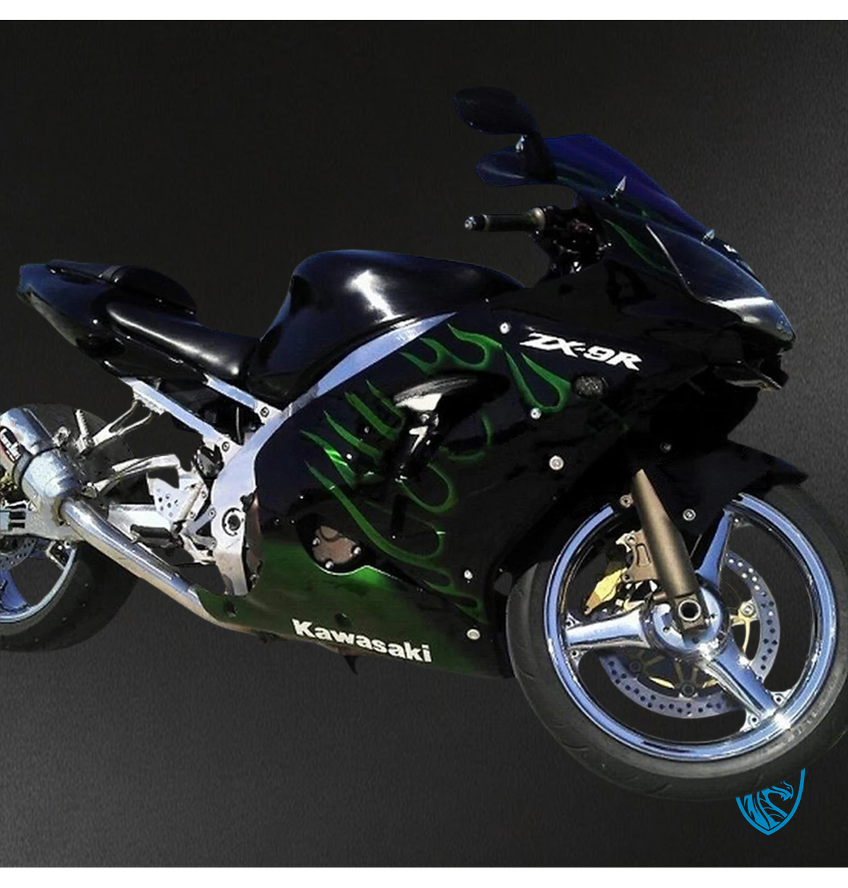 Kawasaki ZX9R (2002-2003) Green & Black Mix - Fairing Kit