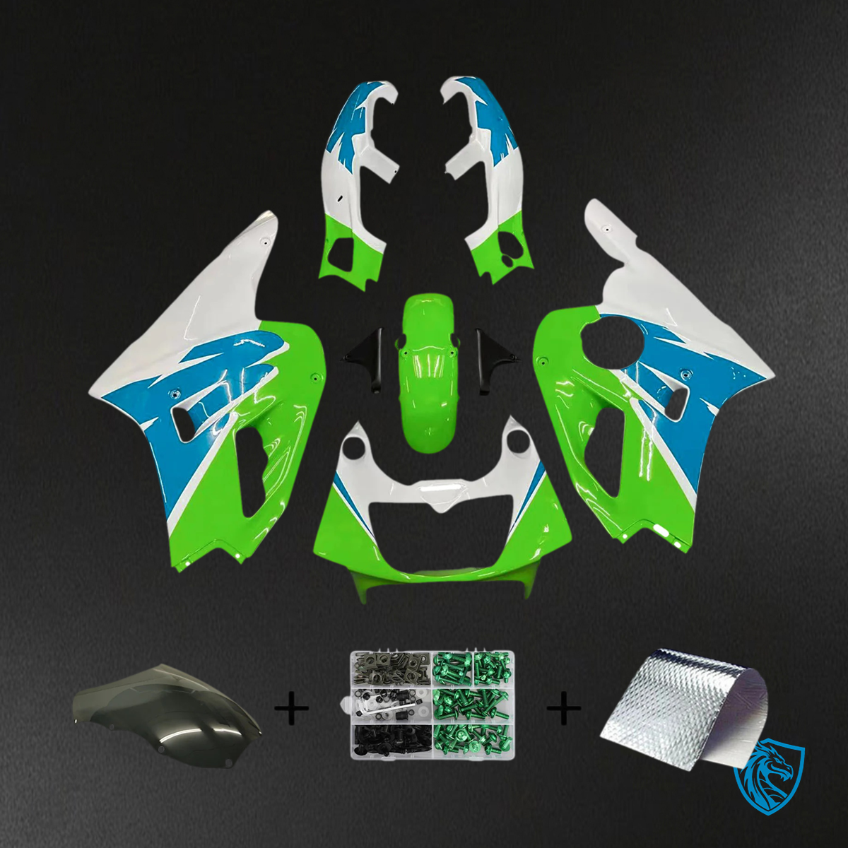 Kawasaki ZXR400 (1992-1996) Green, Blue & White Fairing Kit | ABS Bodywork