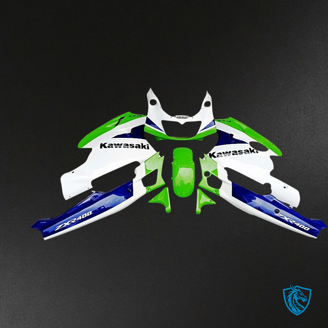 Kawasaki ZXR400 (1992-1996) Green & Blue - MERGEment Motorcycle Fairings Kit
