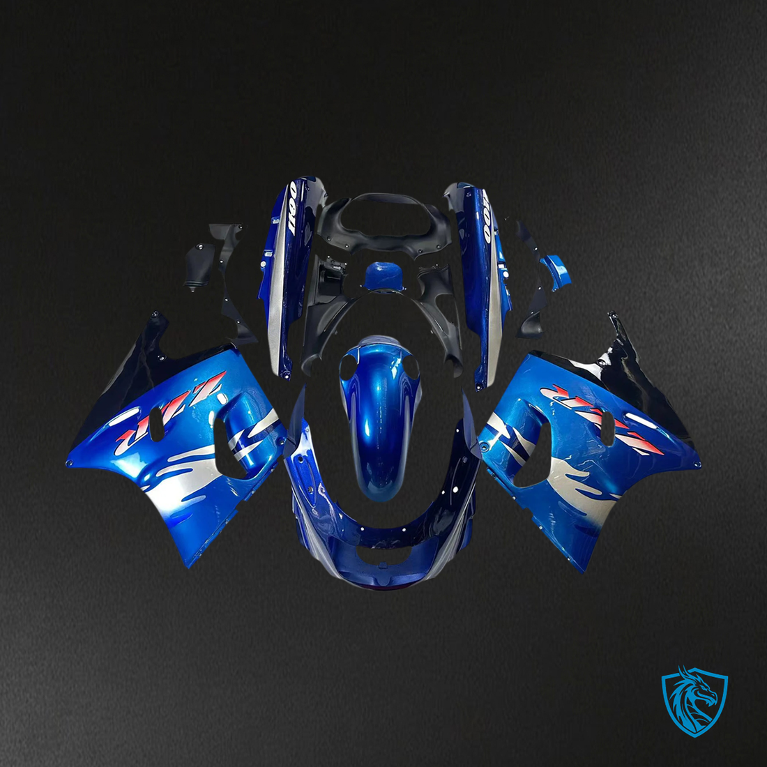 Kawasaki ZZR1100 (1993-2003) Gloss Blue Fairing Kit - Aftermarket ABS Bodywork