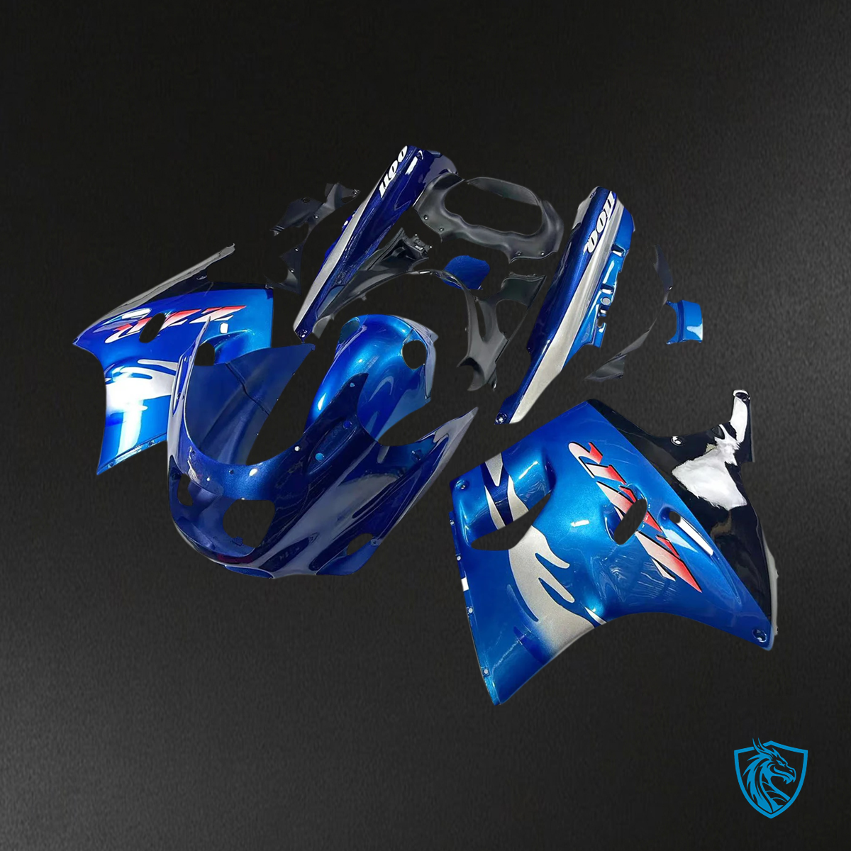Kawasaki ZZR1100 (1993-2003) Gloss Blue Fairing Kit - Aftermarket ABS Bodywork