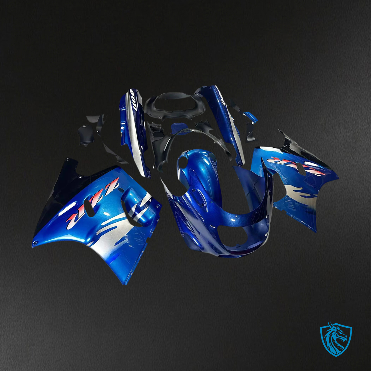 Kawasaki ZZR1100 (1993-2003) Gloss Blue Fairing Kit - Aftermarket ABS Bodywork