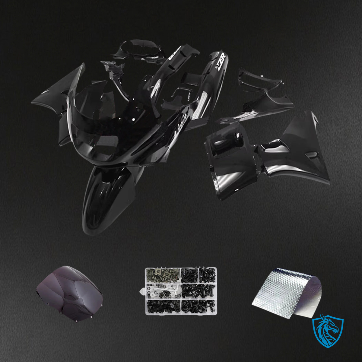 Kawasaki ZZR400 (1993-2007) ZZR600 (1998-2003) Gloss Black Fairing Kit - Aftermarket ABS Bodywork