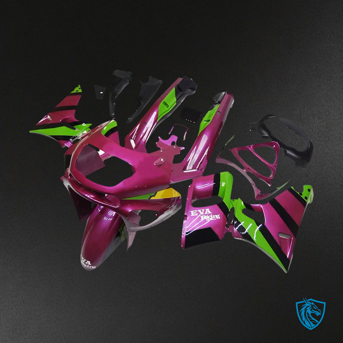 Kawasaki ZZR400 (1993-2007) ZZR600 (1998-2003) Purple & Green - Custom ABS Fairing Set