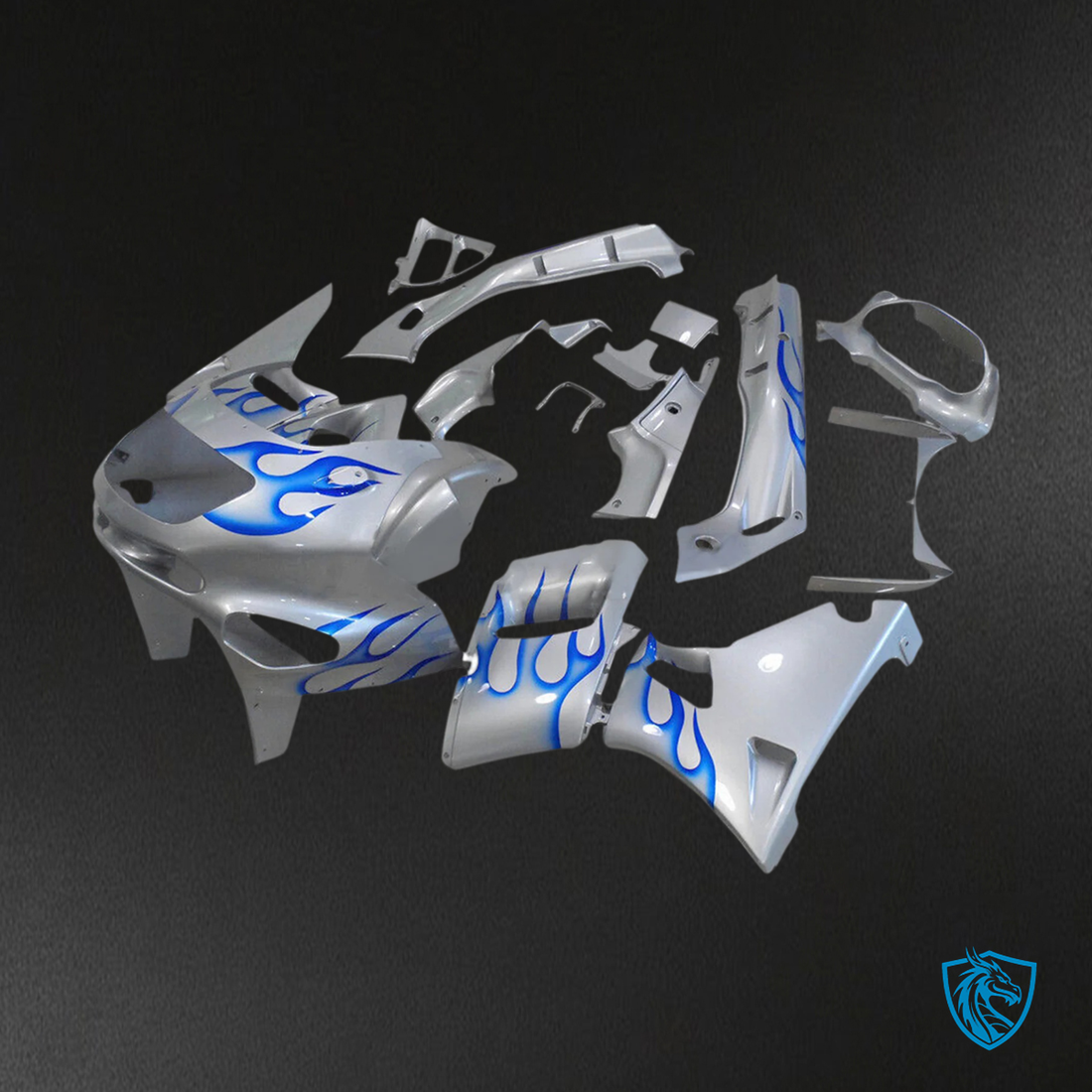 Kawasaki ZZR400 & 98-03 ZZR600 (1993-2007) White, Gray & Blue Fairing Kit - Aftermarket ABS Bodywork
