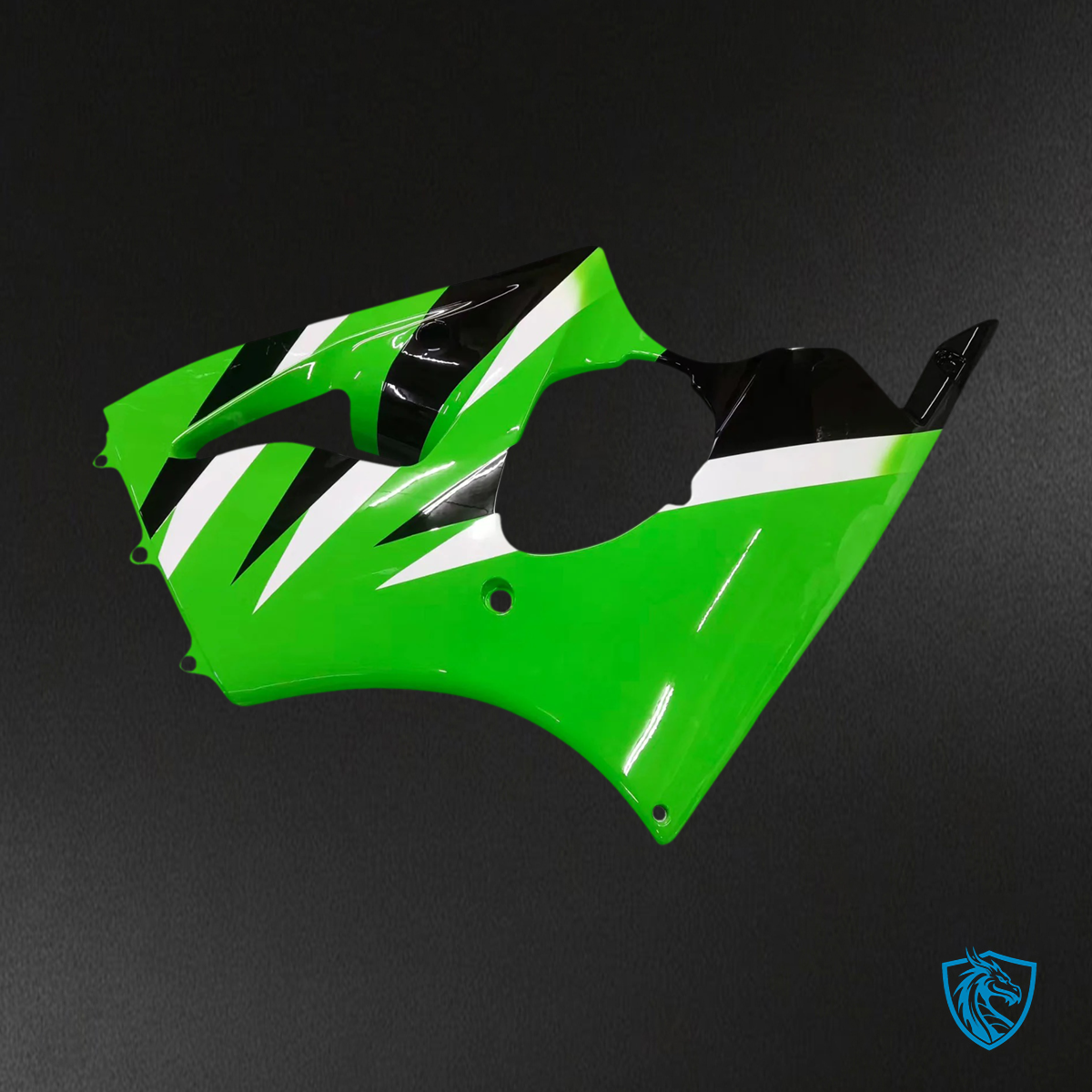 Kawasaki  Zx6R (2000-2002) Black & Green Fairing - Kit