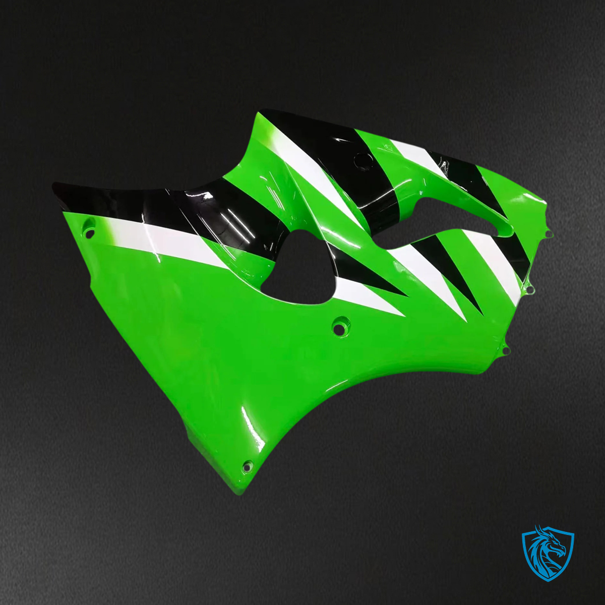 Kawasaki  Zx6R (2000-2002) Black & Green Fairing - Kit