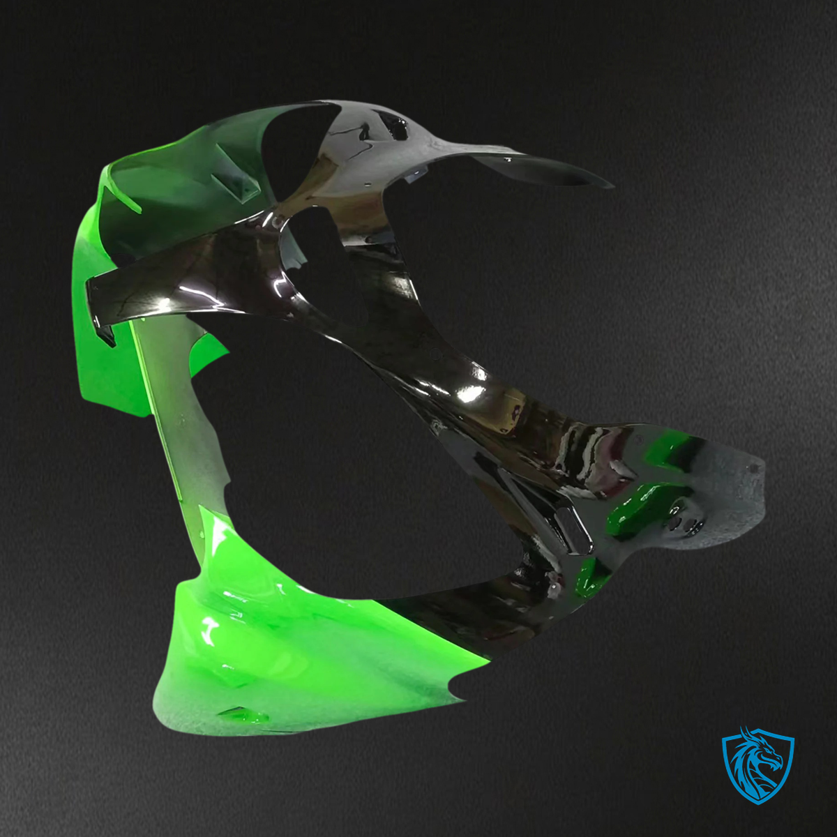 Kawasaki  Zx6R (2000-2002) Black & Green Fairing - Kit