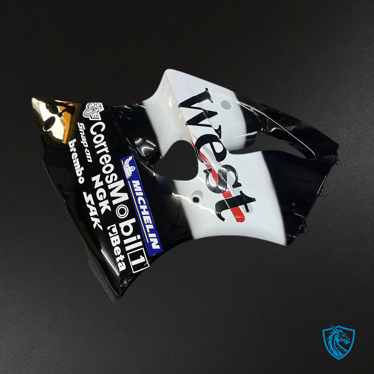 Kawasaki Zx6R (2000-2002) Black & White Fairing - Kit