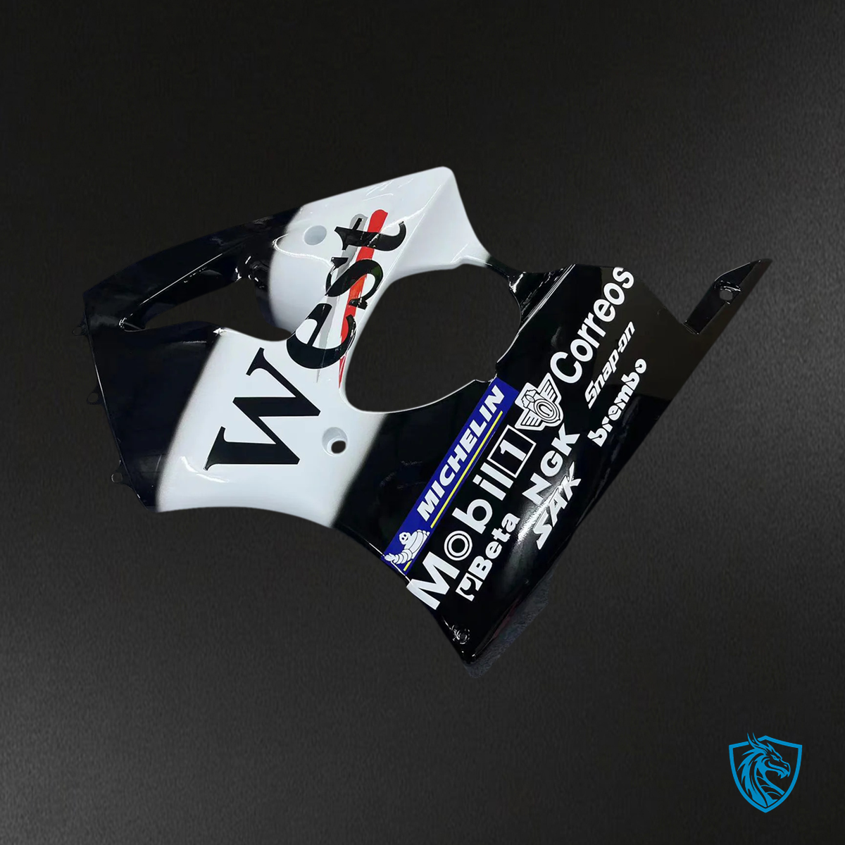 Kawasaki Zx6R (2000-2002) Black & White Fairing - Kit